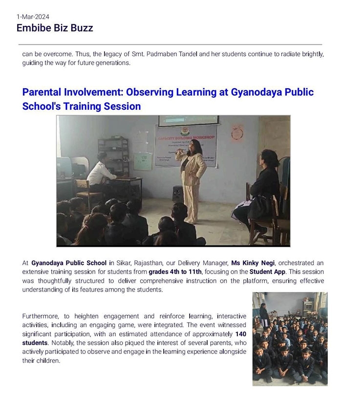 Gyanodaya Public School in the media — 10